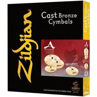 ZILDJIAN A CUSTOM 4 PACK MATCHED SET - FREE 18 CRASH