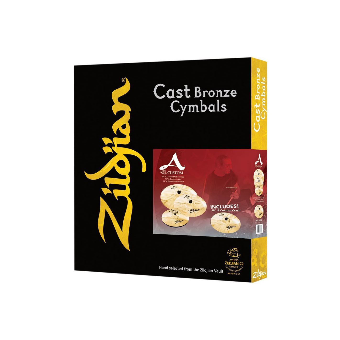 ZILDJIAN A CUSTOM 4 PACK MATCHED SET - FREE 18 CRASH