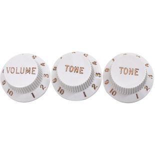 FENDER STRAT KNOBS WHITE 1V 2T