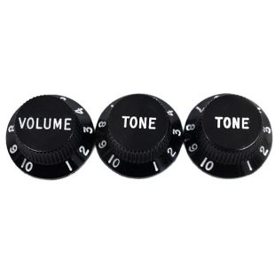 FENDER STRAT KNOBS BLACK 1V 2T