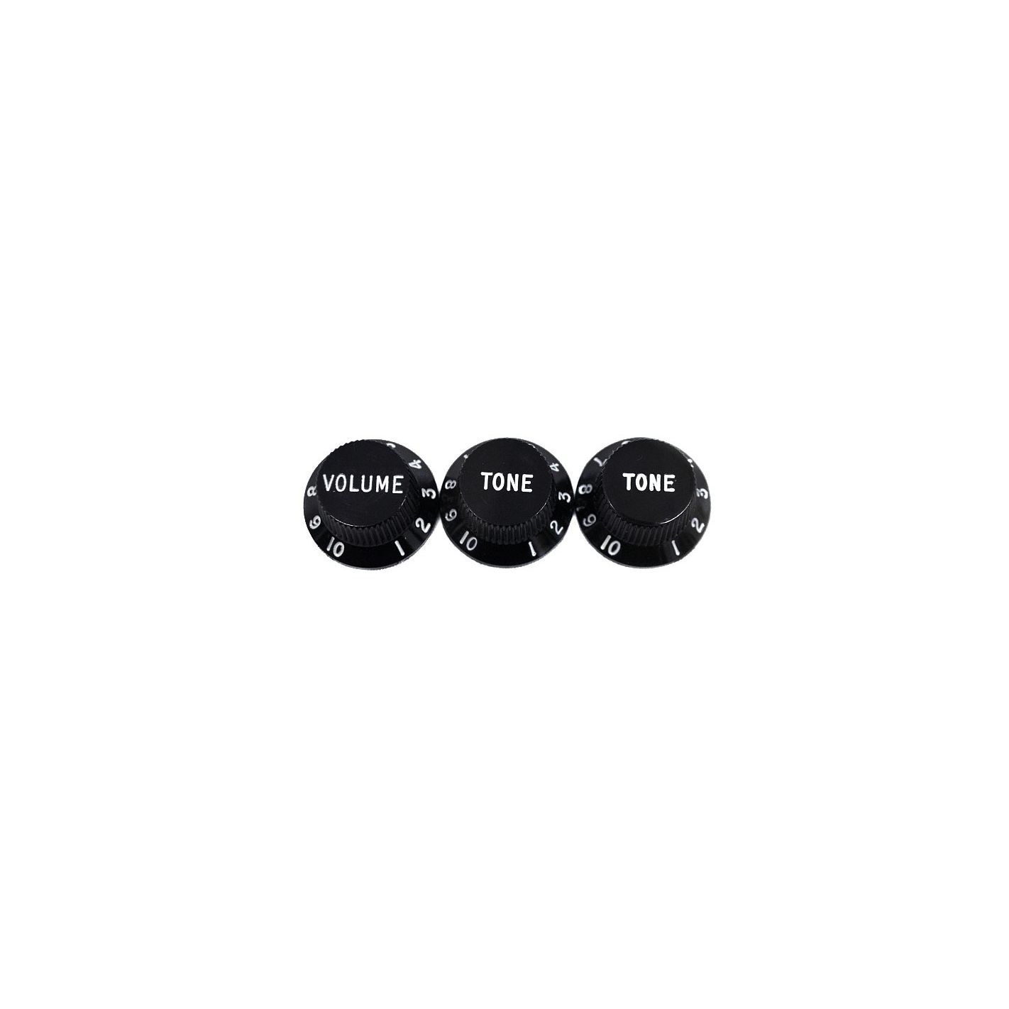 FENDER STRAT KNOBS BLACK 1V 2T