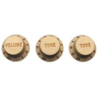 FENDER STRAT KNOBS PARCHMENT 1V 2T
