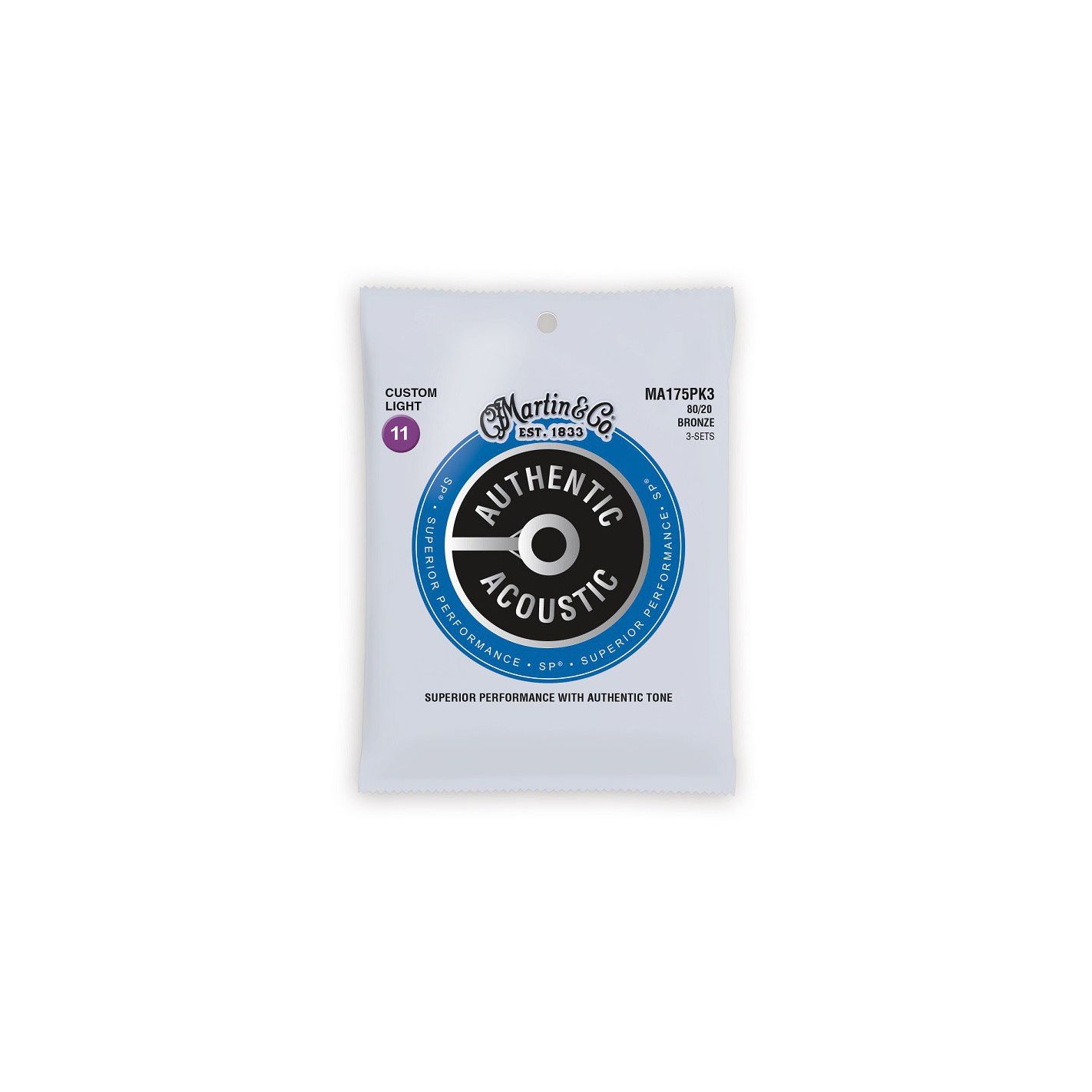 MARTIN ACCESSORIES MA175PK3 SP CUSTOM LIGHT - 3 PACK