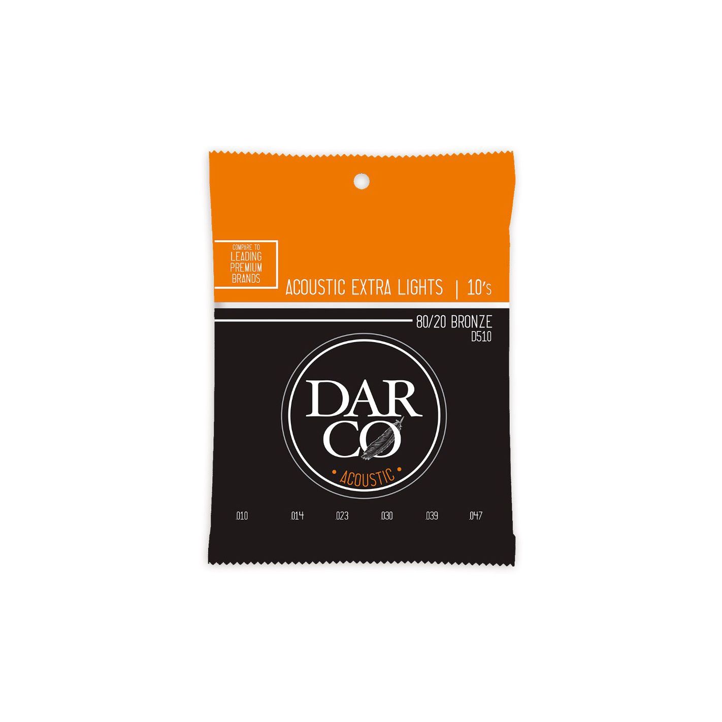 DARCO D510 80-20 BRONZE ACOUSTIC EXTRA LIGHTS 10S
