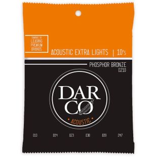 DARCO D210 PHOSPHOR BRONZE ACOUSTIC EXTRA LIGHTS 10S