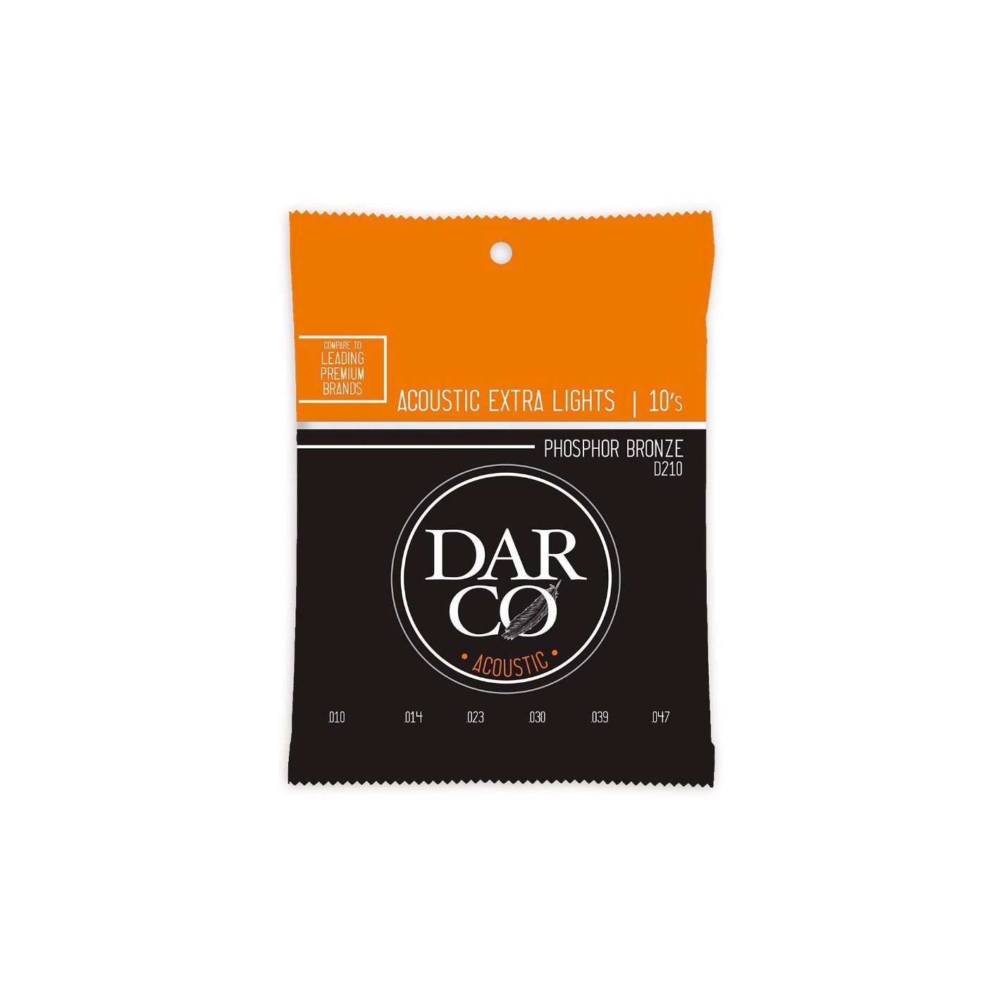 DARCO D210 PHOSPHOR BRONZE ACOUSTIC EXTRA LIGHTS 10S