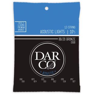 DARCO D500 12-STRING 80-20 BRONZE ACOUSTIC LIGHTS 10S
