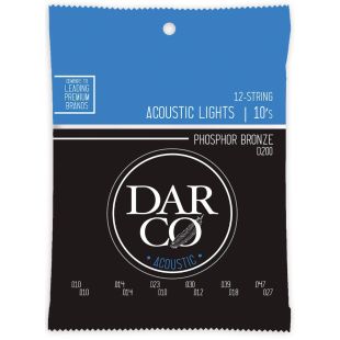 DARCO D200 12-STRING PHOSPHOR BRONZE ACOUSTIC LIGHTS 10S