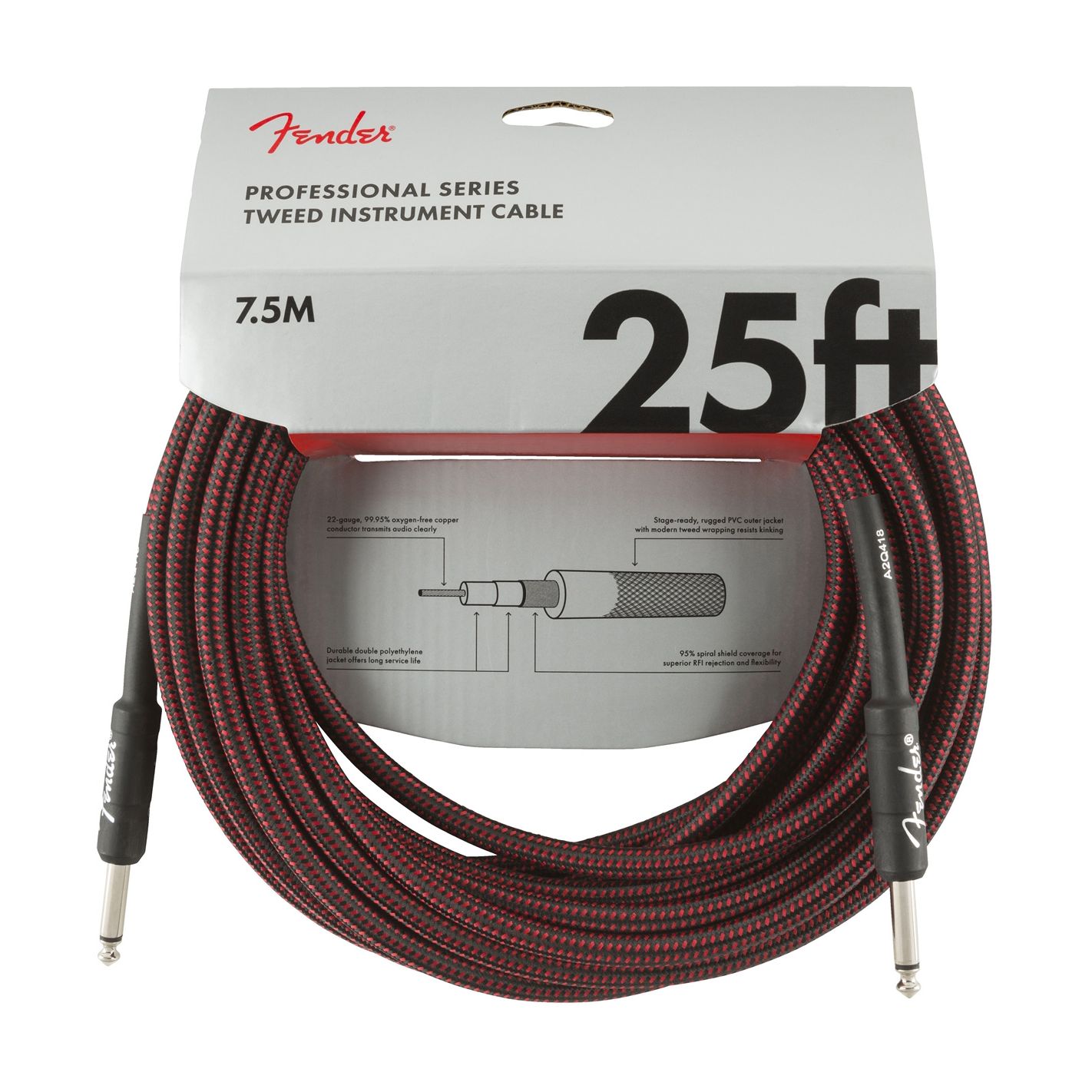 FENDER PROFESSIONAL RECTO 7.5M RED TWEED