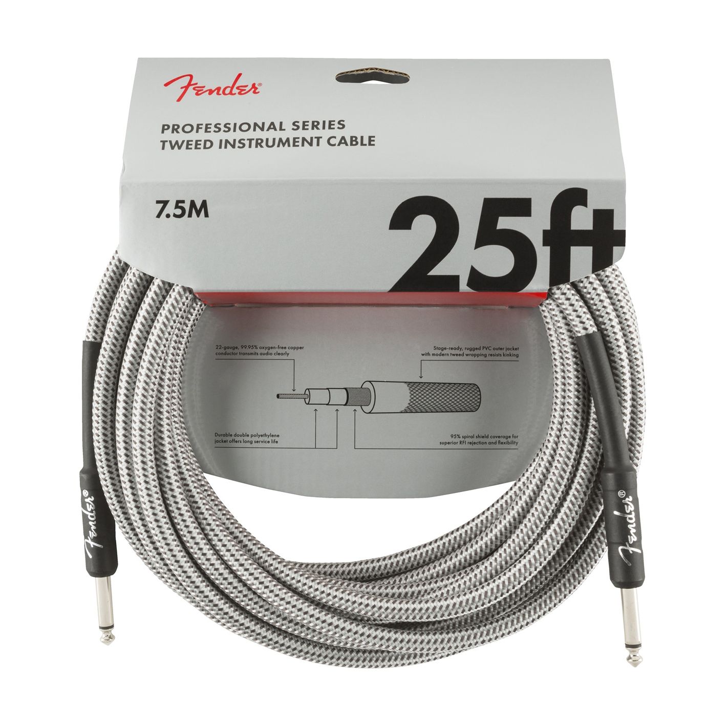 FENDER PROFESSIONAL RECTO 7.5M WHITE TWEED