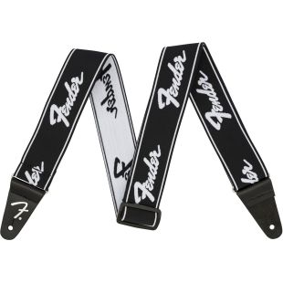 FENDER WEIGHLESS STRAP RUNNING LOGO B-W
