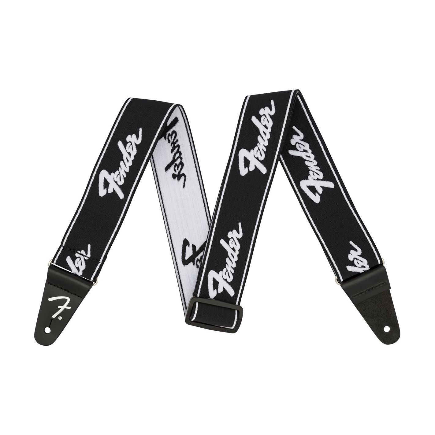 FENDER WEIGHLESS STRAP RUNNING LOGO B-W