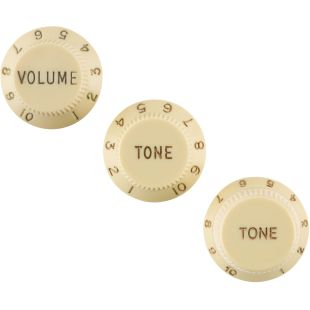 FENDER KNOBS LH STRAT SET AGED WHITE
