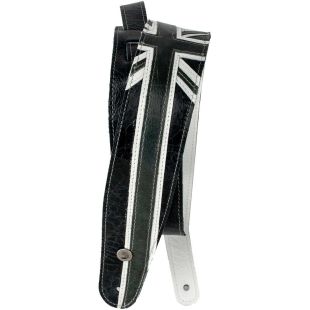 DADDARIO 50PRL04 PREMIUM LEATHER UNION JACK BK AND WH