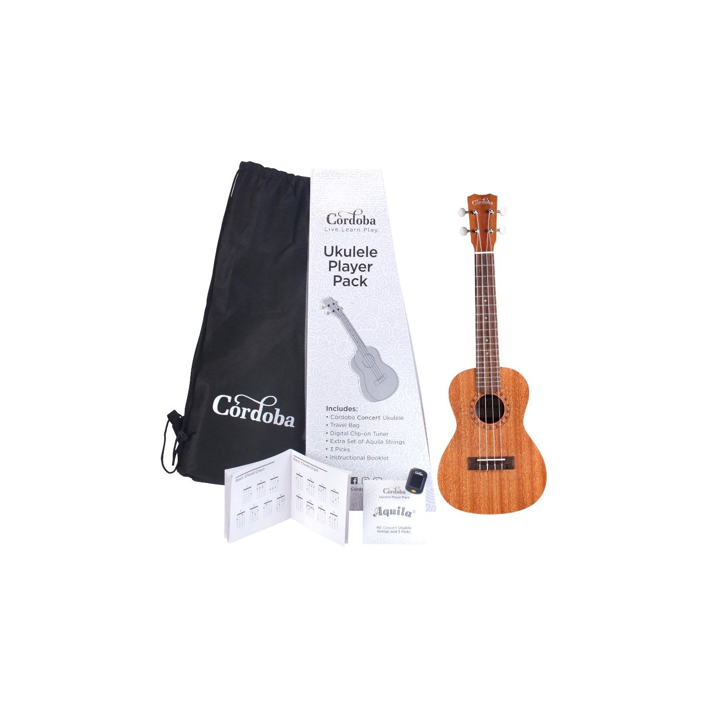 CORDOBA UKELELE PLAYER PACK CONCERT