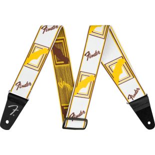 FENDER WEIGHLESS MONOGRAMMED STRAP WHITE BROWN YELLOW