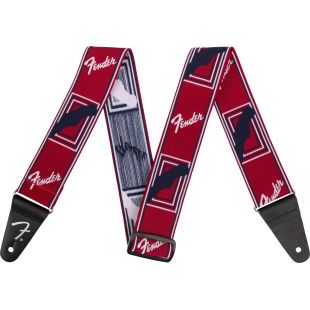 FENDER WEIGHLESS MONOGRAMMED STRAP RED WHITE BLUE