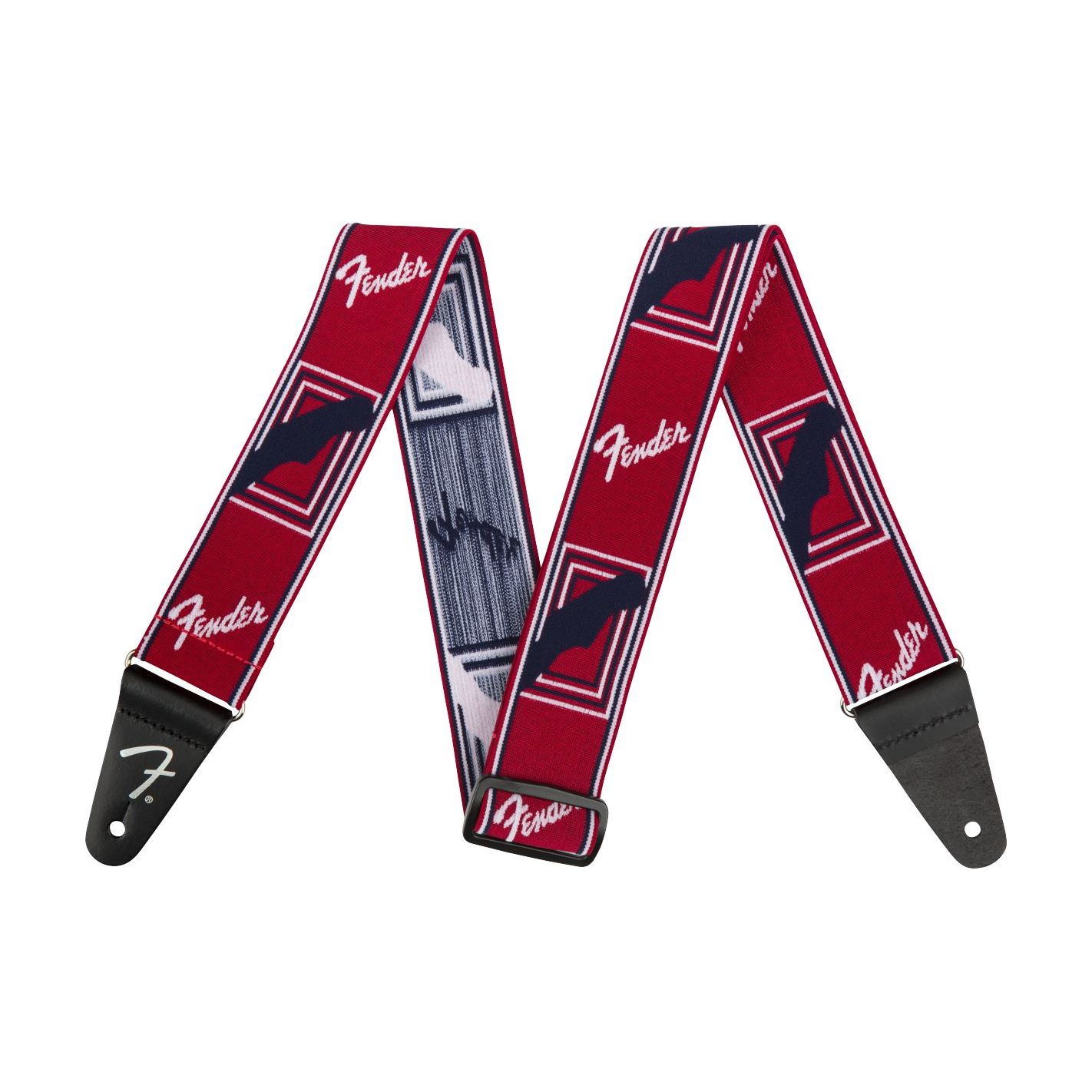 FENDER WEIGHLESS MONOGRAMMED STRAP RED WHITE BLUE