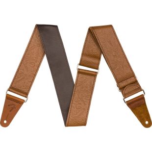 FENDER TOOLED LEATHER GUITAR STRAP 2 BROWN
