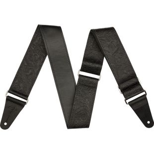 FENDER TOOLED LEATHER GUITAR STRAP 2 BLACK
