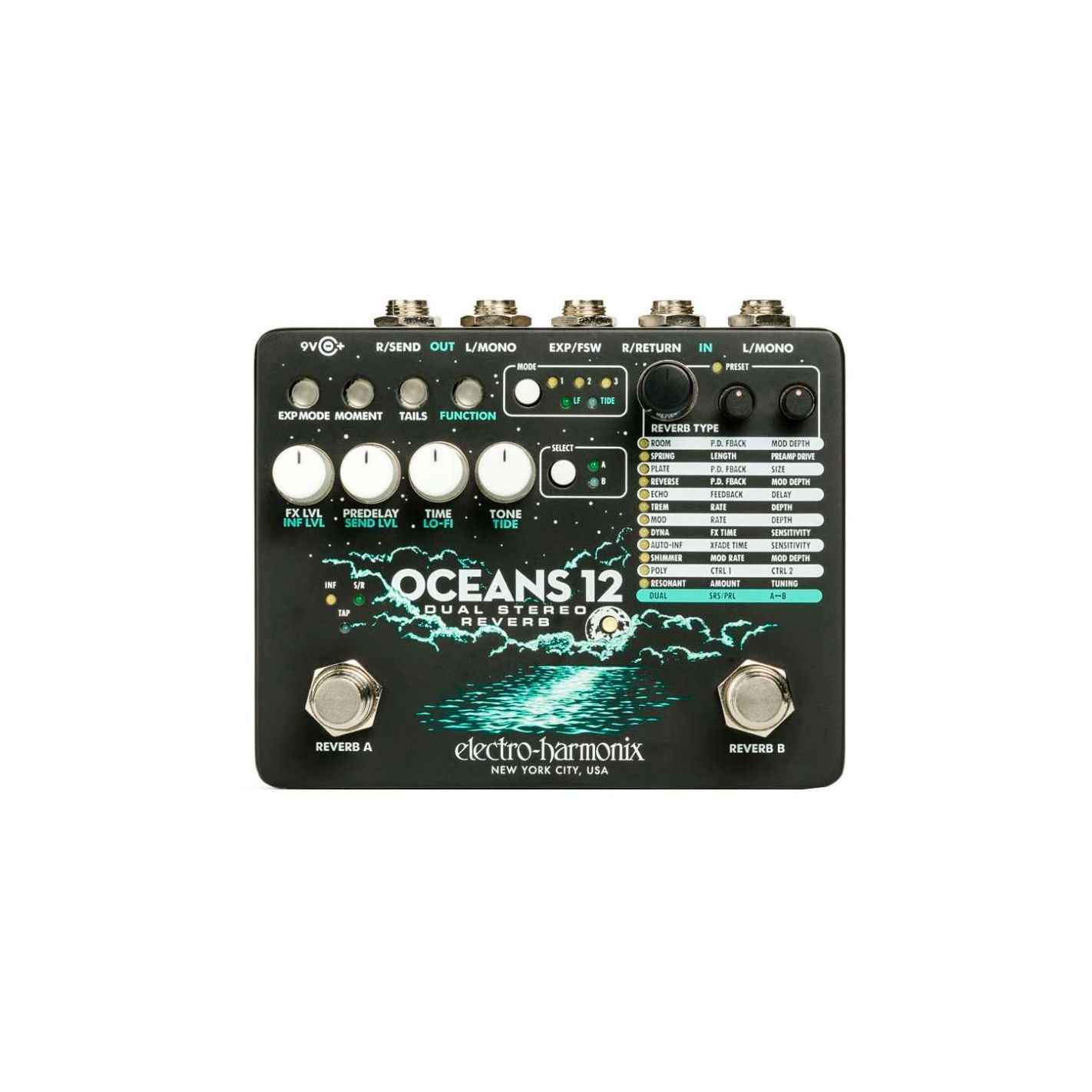 ELECTRO HARMONIX OCEANS 12 DUAL STEREO REVERB