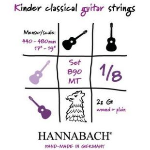 HANNABACH SET 890 MT KINDER CLASSICAL GUITAR STRINGS 440-480MM
