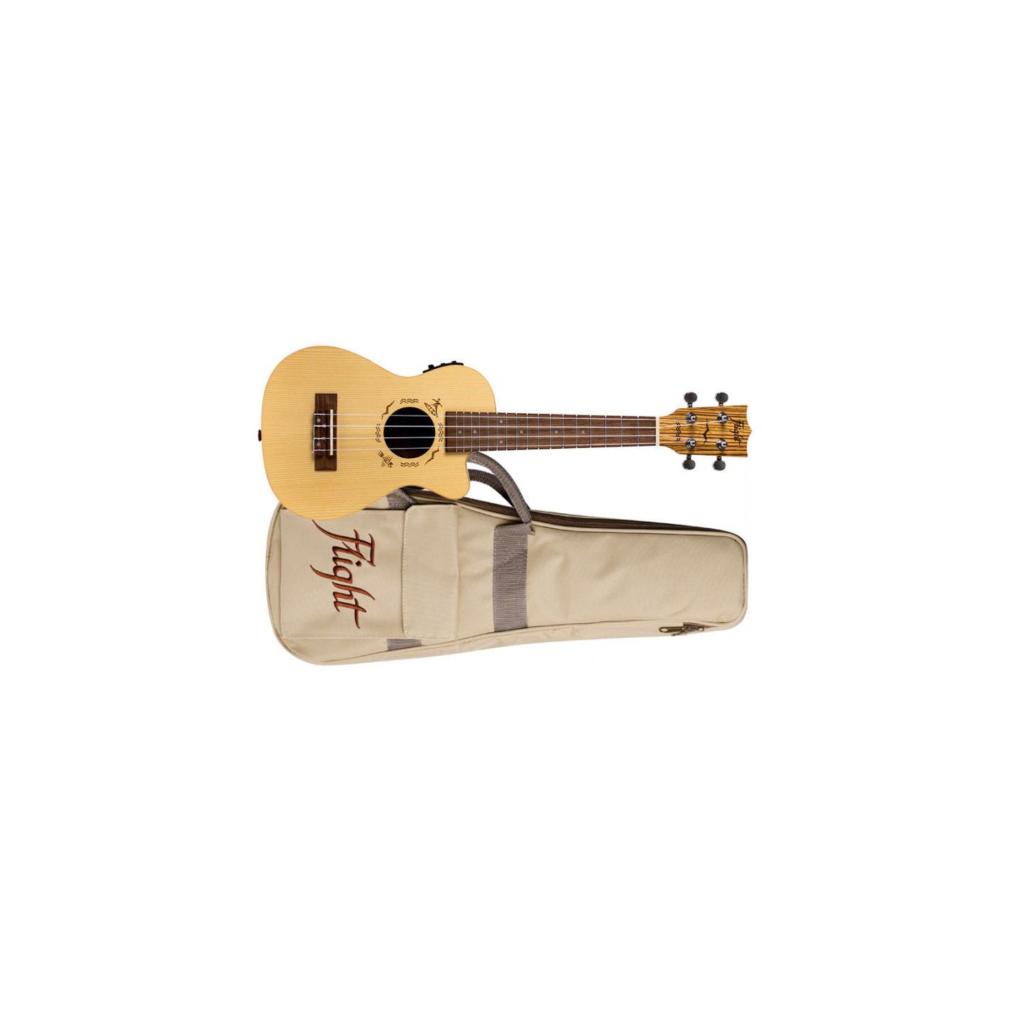 FLIGHT UKELELE CONCERT DUC-328CEQ DESIGNER ELECTROACUSTICO ABETO ZEBR