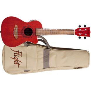 FLIGHT UKELELE CONCERT DUC-380CEQ GEMSTONE ELECTROACUSTICO CORAL