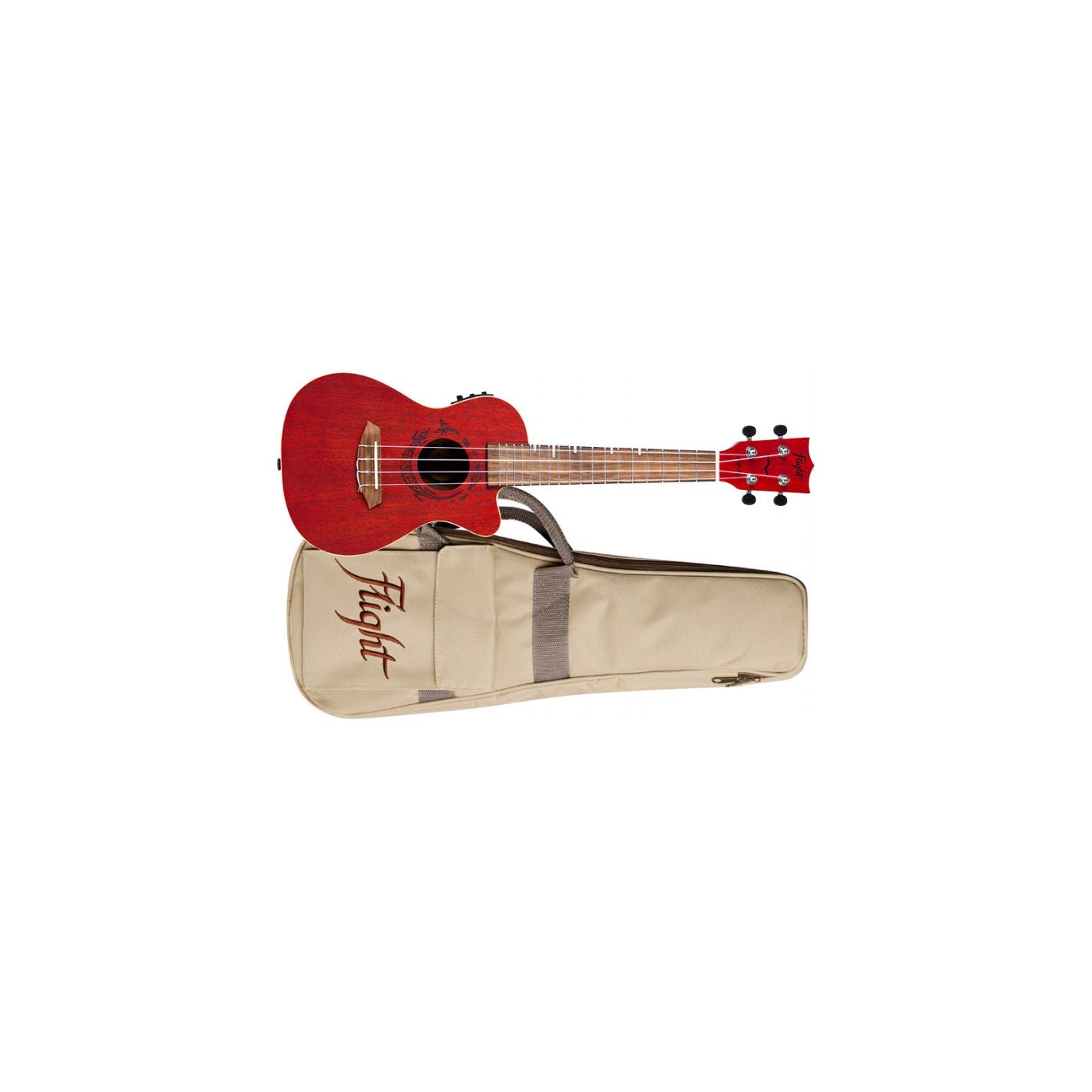 FLIGHT UKELELE CONCERT DUC-380CEQ GEMSTONE ELECTROACUSTICO CORAL