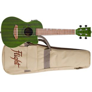 FLIGHT UKELELE CONCERT DUC-380CEQ GEMSTONE ELECTROACUSTICO JADE