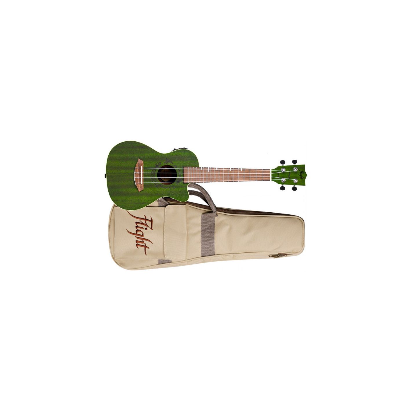 FLIGHT UKELELE CONCERT DUC-380CEQ GEMSTONE ELECTROACUSTICO JADE