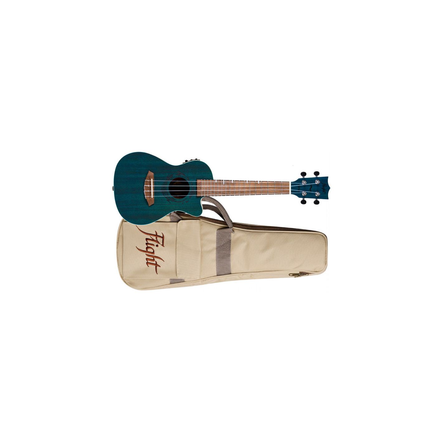 FLIGHT UKELELE CONCERT DUC-380CEQ GEMSTONE ELECTROACUSTICO TOPAZ