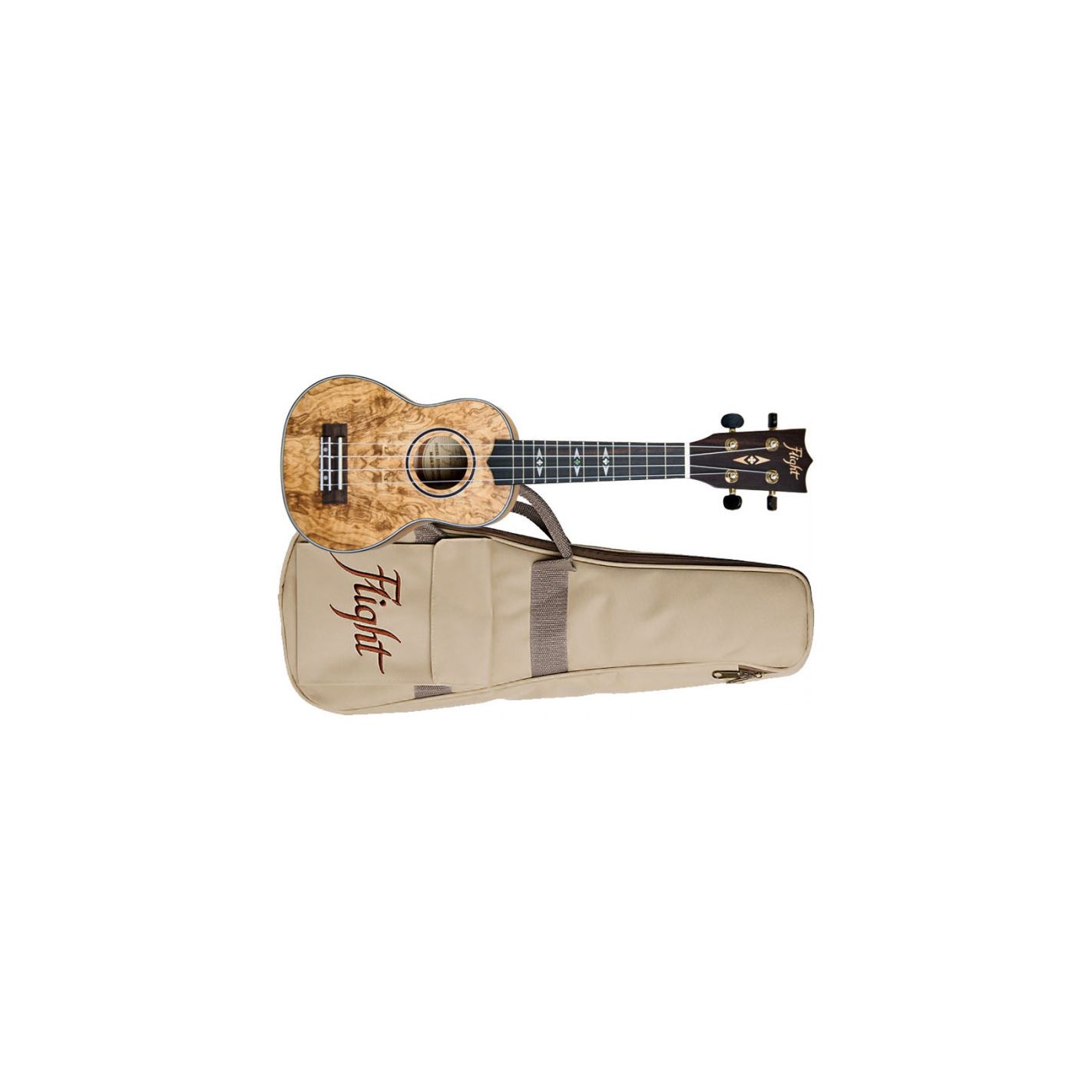 FLIGHT UKELELE SOPRANO DUS-410QA SUPERNATURAL QUILTED ASH