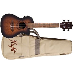 FLIGHT UKELELE CONCERT DUC-380CEQ GEMSTONE ELECTROACUSTICO AMBER