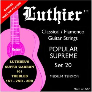 LUTHIER JUEGO CUERDAS 20 SUPER CARBON GUITARRA CLASICA LU-20SC