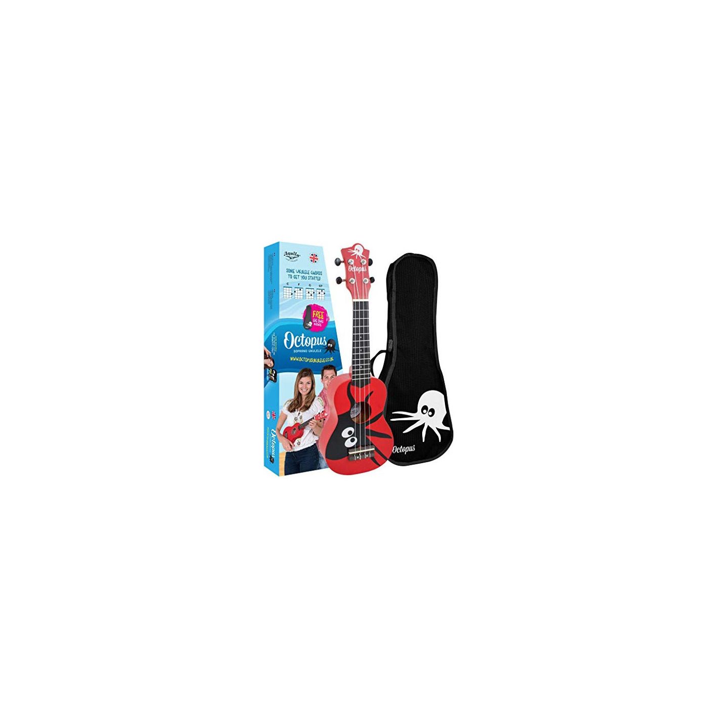 OCTOPUS UKELELE SOPRANO UK-205KAR KANE ROJO