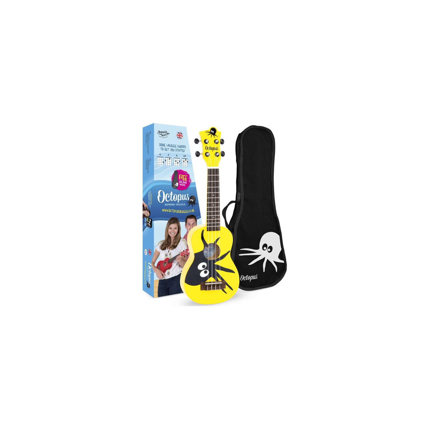 OCTOPUS UKELELE SOPRANO UK-205KAY KANE AMARILLO