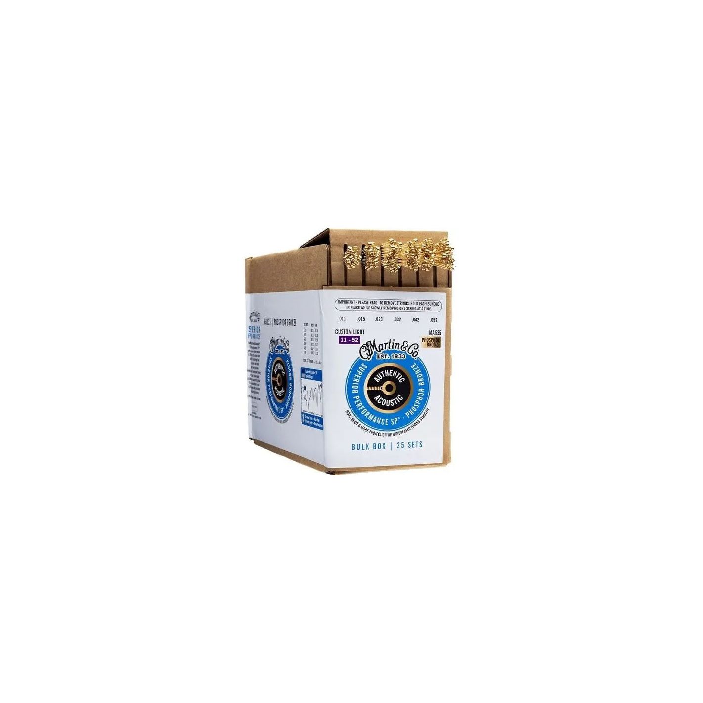MARTIN ACCESSORIES MA535 SP CUSTOM LIGHT - BULK 25 SETS