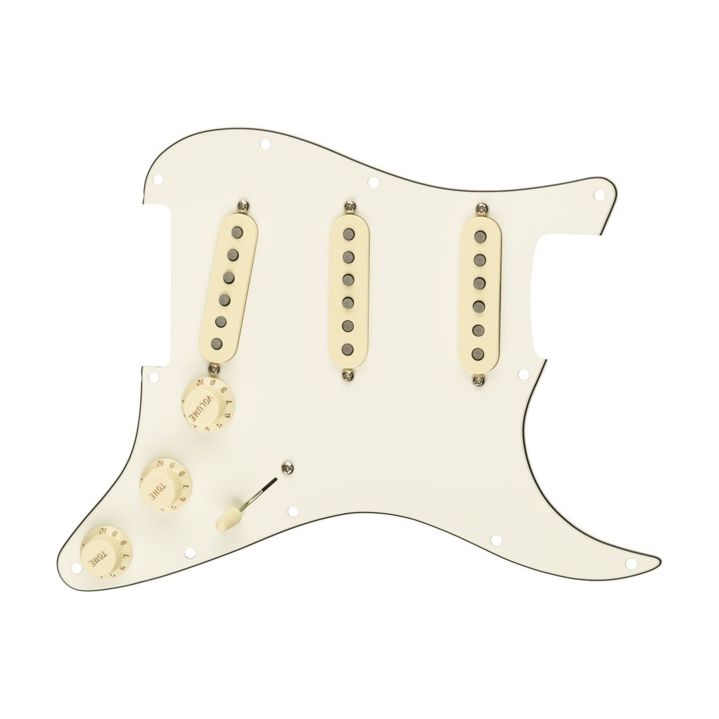FENDER PRE-WIRED STRAT PICKGUARD TEX-MEX SSS PARCHMENT 11 HOLE