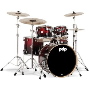PDP SHELLSET CONCEPT MAPLE 5-PIECE KIT RED TO BLACK SPARKLE
