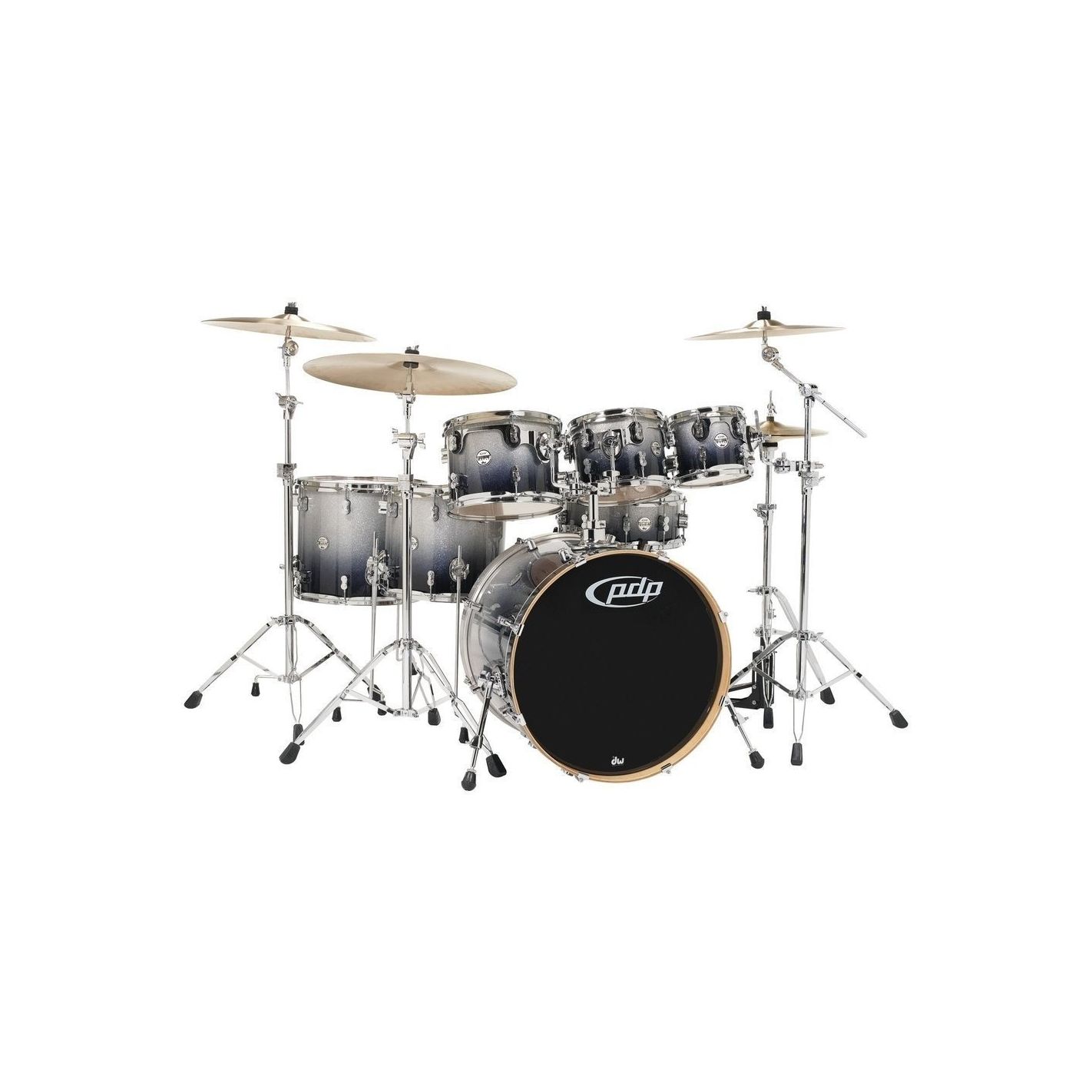 PDP SHELLSET CONCEPT MAPLE 7-PIECE KIT SILVER BLACK SPARKLE