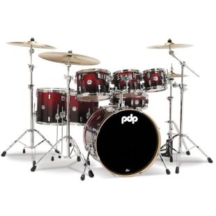 PDP SHELLSET CONCEPT MAPLE 7-PIECE KIT RED TO BLACK SPARKLE